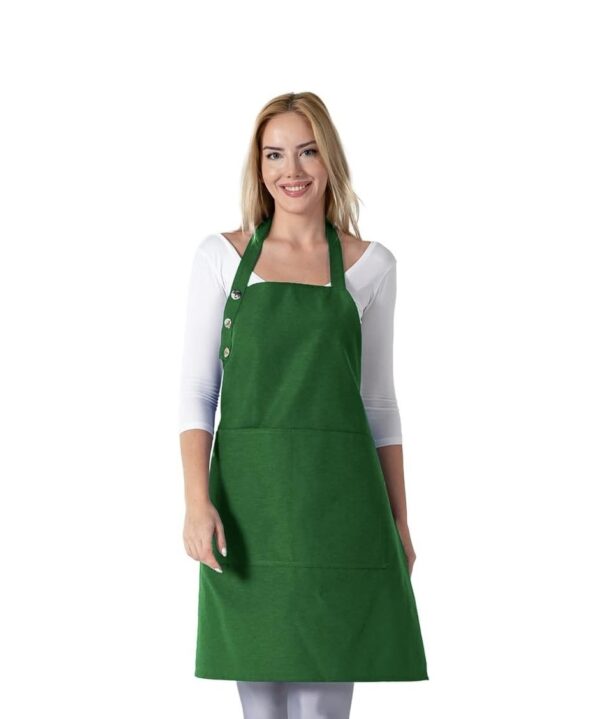 Green Kitchen Apron Waterdrop Resistant Cotton Apron