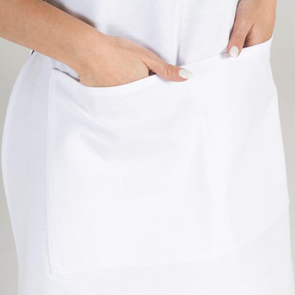 Off white Kitchen Apron Waterdrop Resistant Cotton Apron - Image 2