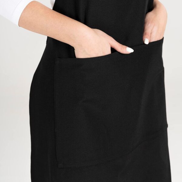 black Kitchen Apron Waterdrop Resistant Cotton Apron - Image 4