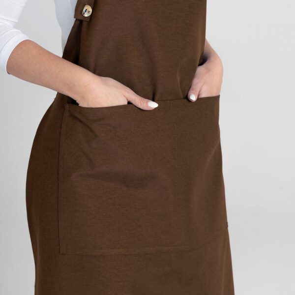 Broun Kitchen Apron Waterdrop Resistant Cotton Apron - Image 9